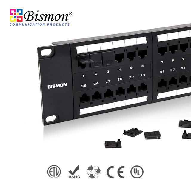 48-Port-Cat-5e-Patch-Panel-RJ45-with-Dust-Cover